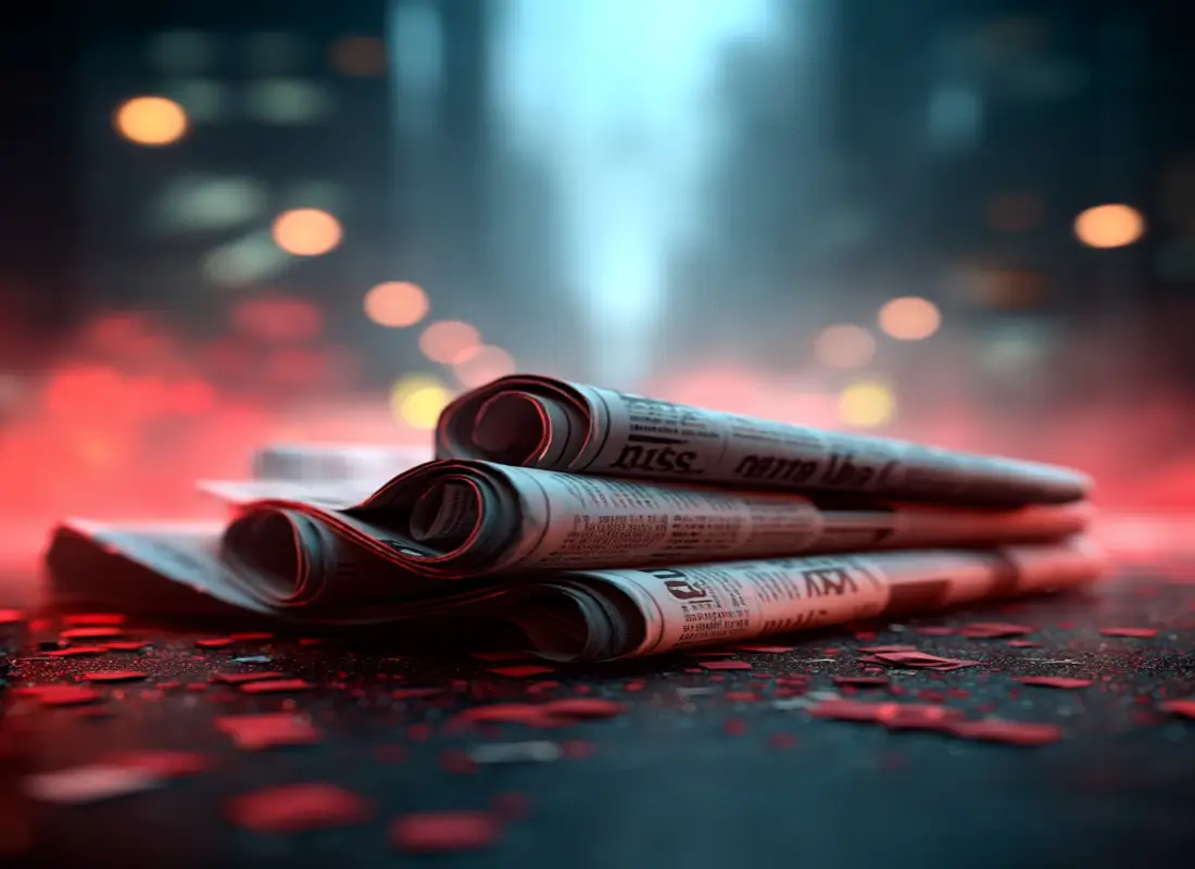 Newspaper on floor